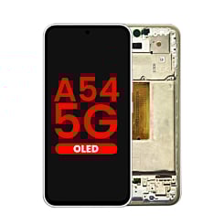 Stock up on the OLED assembly with frame for the Galaxy A54 5G 2023 in Awesome White, aftermarket OLED.