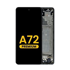 Order the premium Awesome Black OLED assembly with frame for the Galaxy A72 2021 model A725.