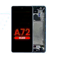 Shop the 6.67-inch Awesome Blue OLED assembly with frame, aftermarket, for the Galaxy A72 2021 model A725.