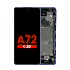 Order the 6.67-inch Awesome Violet OLED assembly with frame, aftermarket, for the Galaxy A72 2021 model A725.