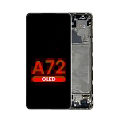Purchase the 6.67-inch Awesome White OLED assembly with frame, aftermarket, for the Galaxy A72 2021 model A725.