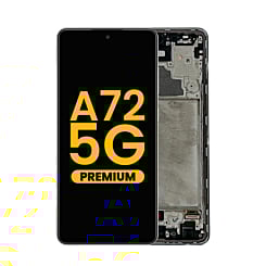 Buy the premium Awesome Black OLED assembly with frame for the Galaxy A72 5G 2021 model A726.