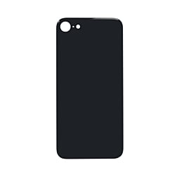 Buy the midnight back glass with a bigger camera hole for iPhone SE 2022, no logo.