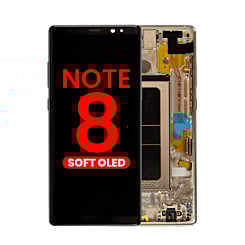 Order the OLED Assembly with Frame for Galaxy Note 8 N950 in Maple Gold, Aftermarket OLED.