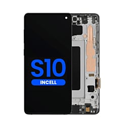 Grab wholesale deals on the LCD assembly with frame for Galaxy S10 G973 without fingerprint sensor in Prism Black, aftermarket Incell.