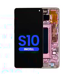 Shop the LCD assembly with frame for Galaxy S10 G973 without fingerprint sensor in Flamingo Pink, aftermarket Incell.