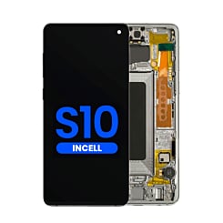 Order the LCD assembly with frame for Galaxy S10 G973 without fingerprint sensor in Prism White, aftermarket Incell.