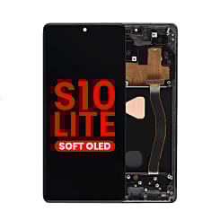 Stock up on the OLED assembly with frame for Galaxy S10 Lite G770 in Prism Black, aftermarket OLED.