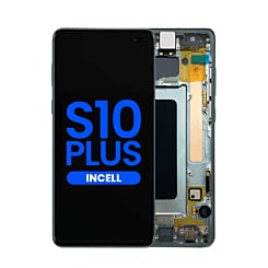 Buy the LCD assembly with frame for Galaxy S10 Plus G975 in Prism Green, without fingerprint sensor, aftermarket Incell.