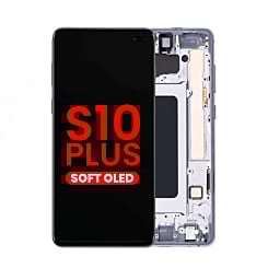 Buy the OLED assembly with frame for Galaxy S10 Plus G975 in Prism Black, aftermarket OLED.