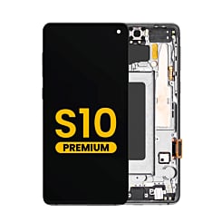 Order the OLED assembly with frame for Galaxy S10 G973 in Prism Black, premium.