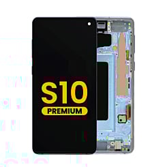 Purchase the OLED assembly with frame for Galaxy S10 G973 in Prism Blue, premium.