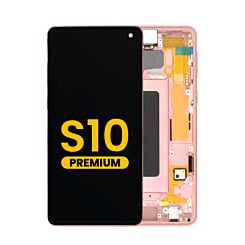 Buy the OLED assembly with frame for Galaxy S10 G973 in Flamingo Pink, premium.