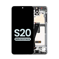 Stock up on the OLED assembly with frame for the Galaxy S20 G980 and G981, not compatible with Verizon, in Cosmic Black, Service Pack.