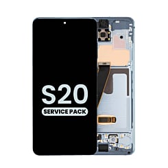 Grab wholesale deals on the OLED assembly with frame for the Galaxy S20 G980 and G981, not compatible with Verizon, in Cloud Blue, Service Pack.