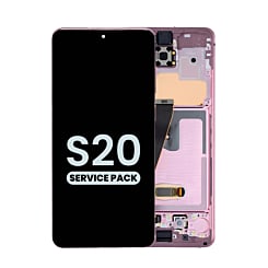 Stock up on the OLED assembly with frame for the Galaxy S20 G980 and G981, not compatible with Verizon, in Cloud Pink, Service Pack.