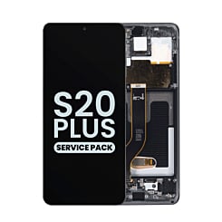 Stock up on the OLED Assembly with Frame for Galaxy S20 Plus G985 and G986 in Cosmic Black, Service Pack.