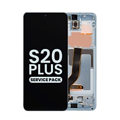 Grab wholesale deals on the OLED Assembly with Frame for Galaxy S20 Plus G985 and G986 in Cloud Blue, Service Pack.
