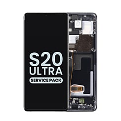 Stock up on the OLED Assembly with Frame for Galaxy S20 Ultra G988 in Cosmic Black, Service Pack.