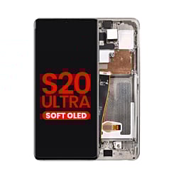 Grab wholesale deals on the OLED Assembly with Frame for Galaxy S20 Ultra G988, Cloud White, Aftermarket OLED.