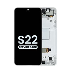Buy the OLED Assembly with Frame for the Galaxy S22 S901 in Phantom White, Service Pack.
