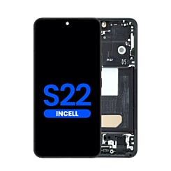 Stock up on the LCD Assembly with Frame for the Galaxy S22 S901 in Phantom Black Aftermarket Incell, without fingerprint support.
