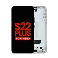 Order the OLED Assembly with Frame for the Galaxy S22 Plus S906 in Phantom White, aftermarket OLED.
