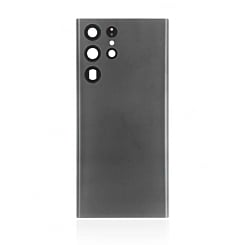 Buy the back glass with camera lens and adhesive for Galaxy S22 Ultra in graphite, no logo.