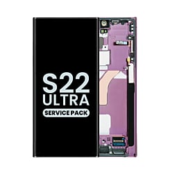 Grab the wholesale deals on the OLED assembly with frame for Galaxy S22 Ultra S908 in burgundy. Service pack.