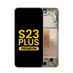 Shop the OLED assembly with frame for Galaxy S23 Plus S916 in cream. Premium quality.