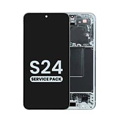 Stock up on the OLED Assembly with Frame for Galaxy S24 S921 in marble gray, service pack.
