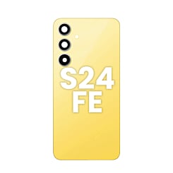 Shop the Back Glass with Adhesive for Galaxy S24 FE with no logo in Yellow.

