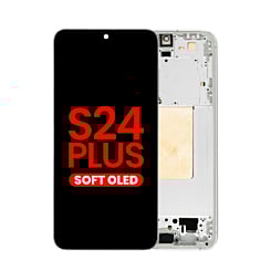 Order the OLED Assembly with Frame for Galaxy S24 Plus S926 in marble gray, aftermarket OLED.
