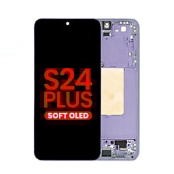 Buy the OLED Assembly with Frame for Galaxy S24 Plus S926 in cobalt violet, aftermarket OLED.
