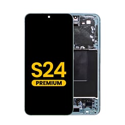 Buy the OLED Assembly with Frame for Galaxy S24 S921 in sapphire blue, premium edition.
