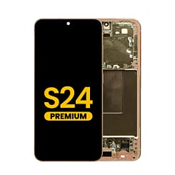 Shop the OLED Assembly with Frame for Galaxy S24 S921 in sandstone orange, premium edition.
