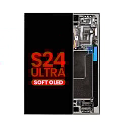 Order the OLED Assembly with Frame for S24 Ultra S928 in black titanium, aftermarket OLED.
