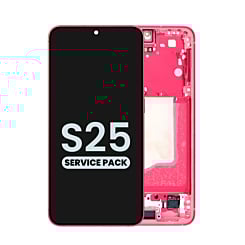 Stock up on the OLED Assembly with frame for Galaxy S25, model S931, in coral red, service pack.