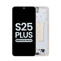 Buy the OLED Assembly with Frame for Galaxy S25 Plus, model S936, in pinkgold, service pack.