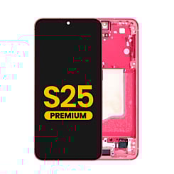 Grab the wholesale deals on the OLED Assembly with frame for Galaxy S25, model S931, in coral red, premium quality.