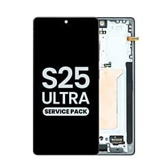 Shop the OLED Assembly with Frame for Galaxy S25 Ultra, model S938, in titanium black, service pack.