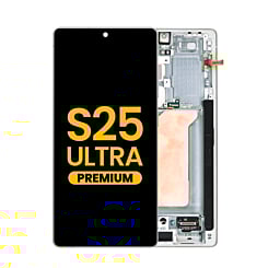 Grab the wholesale deals on the OLED Assembly with Frame for Galaxy S25 Ultra, model S938, in titanium whitesilver, premium quality.