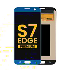 Purchase the OLED assembly without frame for Galaxy S7 Edge G935 in Coral Blue, premium.