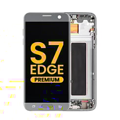 Stock up on the OLED assembly with frame for Galaxy S7 Edge G935 in Silver, premium.