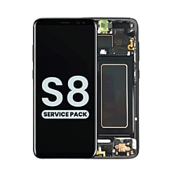 Purchase the OLED assembly with frame for Galaxy S8 G950 in Midnight Black, service pack.