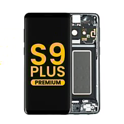 Buy the OLED assembly with frame for Galaxy S9 Plus G965 in Midnight Black, premium.