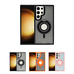 Skin Feel Transparent Case with Silicone Ring Holder for Galaxy S23 Ultra (Only Ground Shipping)