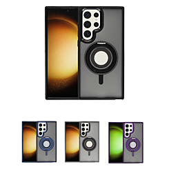 Skin Feel Transparent Case with Silicone Ring Holder for Galaxy S24 Ultra (Only Ground Shipping)