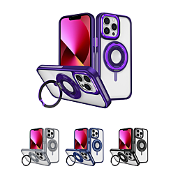 Skin Feel Transparent Case with Silicone Ring Holder for iPhone 15 Pro Max (Only Ground Shipping)