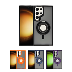 Skin Feel Transparent Case with Silicone Ring Holder for Galaxy S25 Ultra (Only Ground Shipping)